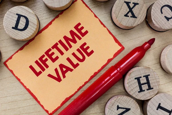 Text sign showing Lifetime Value. Conceptual photo Worth of the customer over the lifetime of the business — Stock Photo, Image