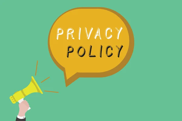 Text sign showing Privacy Policy. Conceptual photo Document that explains how an organization handles clients