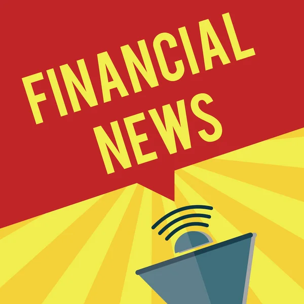 Schrijfbriefje met Financial News. Bedrijfsfoto presentatie Investment banking Fund management Regulation and trading — Stockfoto