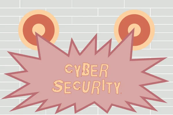 Handskrift text skriva Cyber Security. Begreppet betyder Skydda ett datorsystem mot obehörig åtkomst — Stockfoto