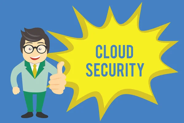 Manuscrito texto escrevendo Cloud Security. Conceito significado Proteger a informação armazenada segura Tecnologia controlada — Fotografia de Stock