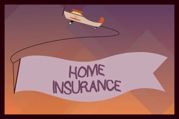 Handschrift tekst Home Insurance. Concept betekent Omvat verliezen en schade en ongevallen in het huis — Stockfoto