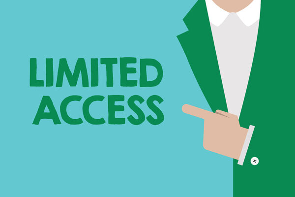 Концептуальный почерк, показывающий ограниченный доступ. Экспозиция бизнес-фото с ограниченным доступом к небольшому количеству точек
