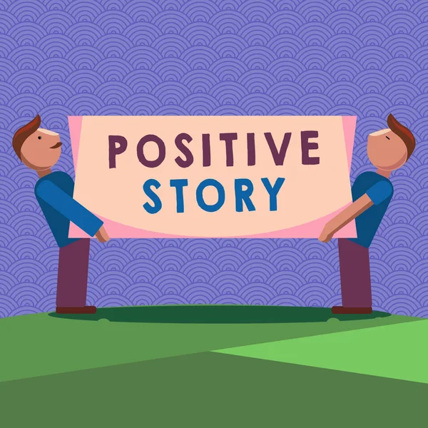 Handschriftliches Textschreiben Positive Story. Konzept Bedeutung Aussagekräftiger und motivierender Artikel Good News Success scoop — Stockfoto