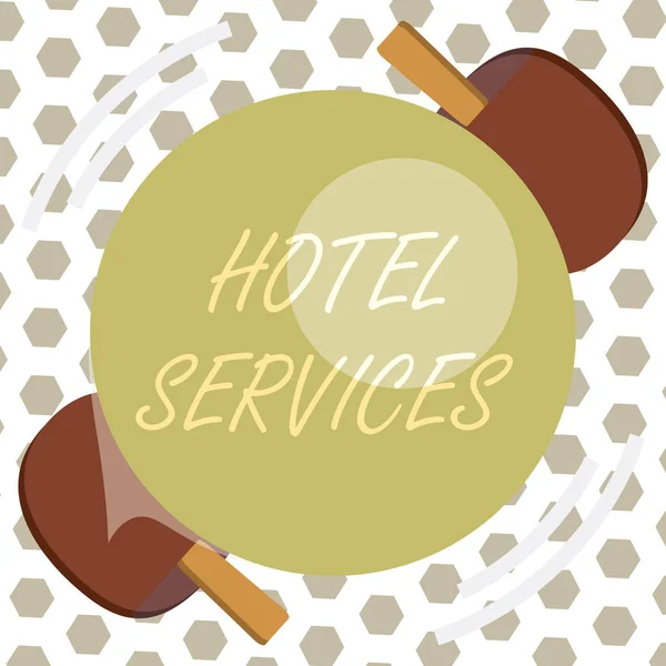 Ordskrivning text Hotel Services. Affärsidé för faciliteter Faciliteter i inkvarterings- och logihus — Stockfoto