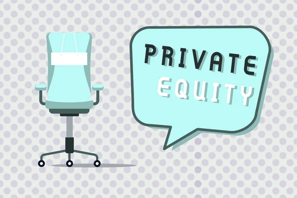 Slovo psaní textu Private Equity. Obchodní koncept pro kapitál, který není kótován na veřejné burze Investice — Stock fotografie