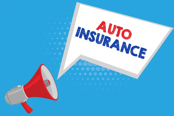 Kézírás Szöveg Auto Insurance Fogalom Jelentése Pénzügyi Veszteség Elleni Védelem — Stock Fotó