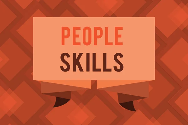 Conceptueel handschrift met People Skills. Zakelijke fototekst Kom goed overeen Effectieve communicatie Rapport Aanspreekbaar — Stockfoto