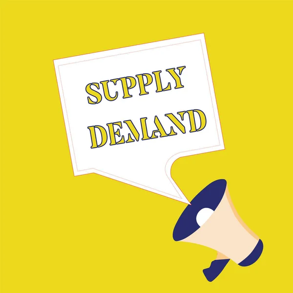 Text sign showing Supply Demand. Conceptual photo Relationship between the amounts available and wanted