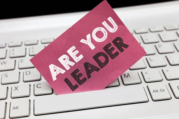 Концептуальный почерк, показывающий "Ты лидер?" Установить направление Создать вдохновляющие видения Мотивируйте других — стоковое фото
