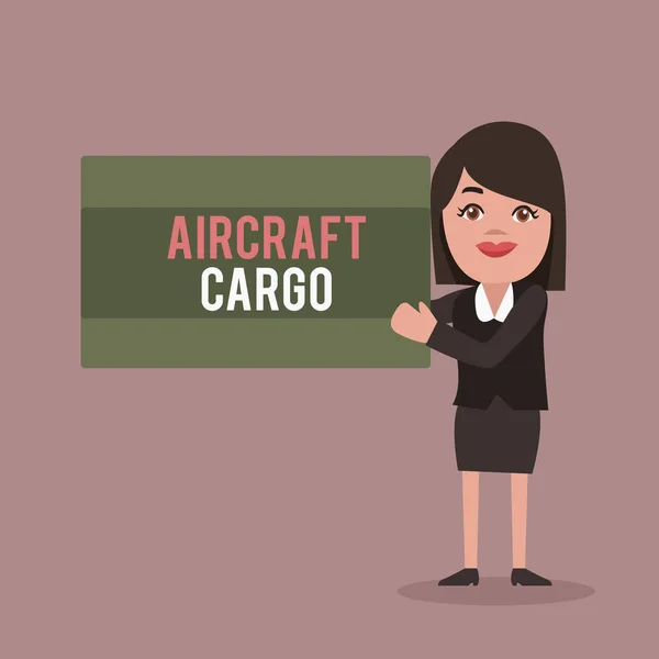 Концептуальний рукопис показує літак Cargo. Бізнес фото демонструє товари авіапошти Freight Carrier через літак — стокове фото