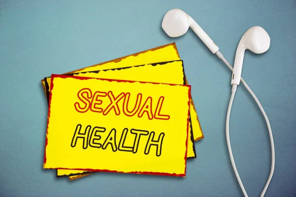 Texte d'écriture de mots Sexual Health. Concept d'affaires pour un corps plus sain Satisfaire la vie sexuelle Relations positives — Photo