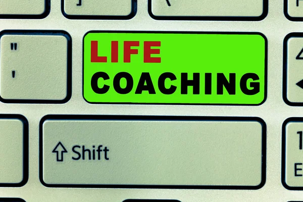 Text sign showing Life Coaching. Conceptual photo Improve Lives by Challenges Encourages us in our Careers