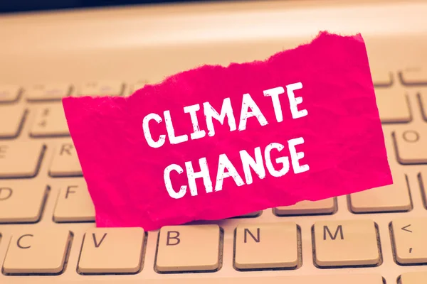 Konceptuell handstil som visar klimatförändringar. Business photo text Ökad global medeltemperatur Väder transformation — Stockfoto