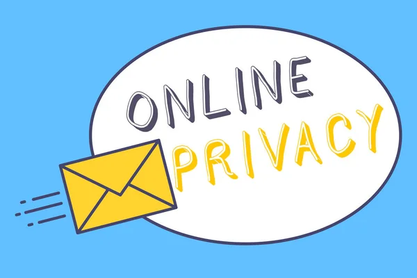 Handgeschreven tekst Online Privacy. Begrip betekenis beveiligingsniveau van persoonlijke gegevens via Internet gepubliceerd — Stockfoto