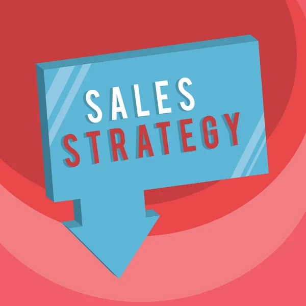 Escritura a mano de texto Estrategia de ventas. Concepto que significa Plan para alcanzar y vender a su mercado objetivo Marketing — Foto de Stock