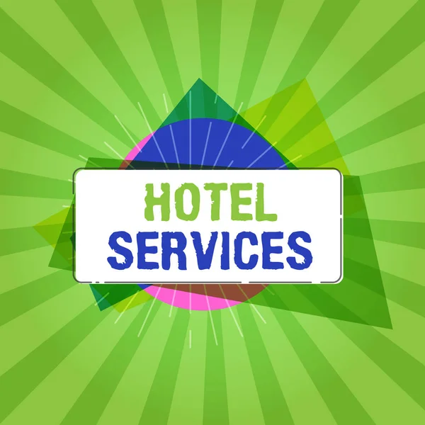 Письменный почерк Hotel Services. Концепция, означающая Удобства для проживания и проживания — стоковое фото