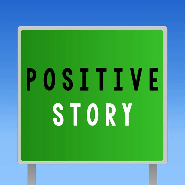 Word writing text Positive Story. Geschäftskonzept für aussagekräftige und motivierende Artikel Gute Nachrichten Erfolgsmeldung — Stockfoto