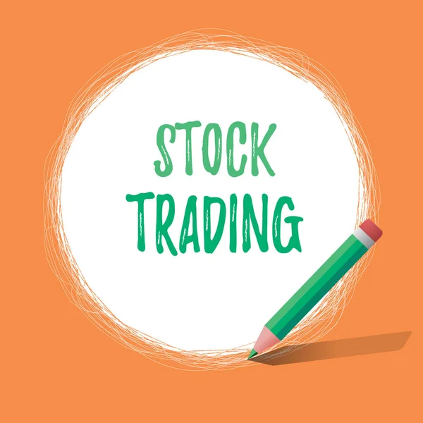 Skriftlig anteckning som visar aktiehandel. Affärsfoto visa upp Köp och sälj av värdepapper Elektroniskt på Börsgolvet — Stockfoto