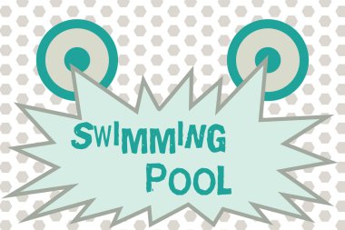 Kelime yazma havuzu. Yapı için iş konsepti eğlence faaliyetleri için su tutmak üzere tasarlandı