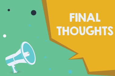 Son Düşünceleri gösteren kavramsal el yazısı. İş fotoğrafı gösterimi Sonuç Son Analiz Önerileri Fikir Finali