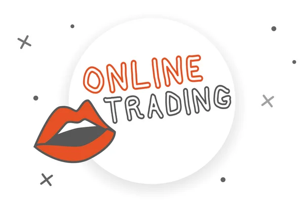 Εγγραφή σημείωμα που δείχνει Online Trading. Business photo showcasing Αγορά και πώληση περιουσιακών στοιχείων μέσω μιας διαδικτυακής πλατφόρμας μεσιτείας — Φωτογραφία Αρχείου