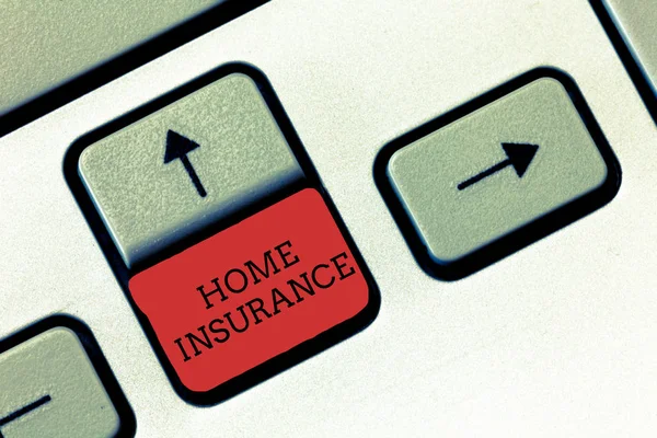 Konceptualny rękopis pokazujący Home Insurance. Biznes zdjęcie tekst Pokrywa strat i szkód i wypadków w domu — Zdjęcie stockowe