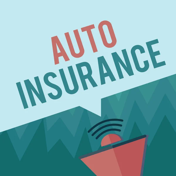 Conceptuele handschrift toont Auto Verzekeringen. Zakelijke foto presentatie Bescherming tegen financieel verlies in geval van een ongeval — Stockfoto