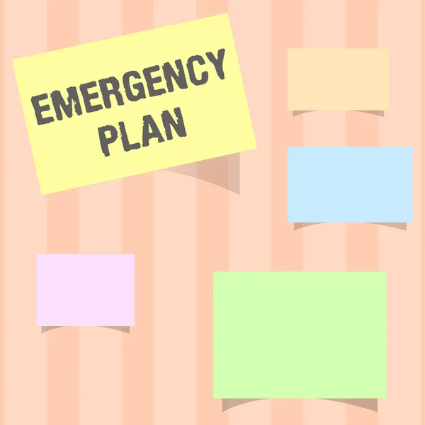 Handwriting text Emergency Plan. Concept meaning Procedures for response to major emergencies Be prepared — Stock Photo, Image