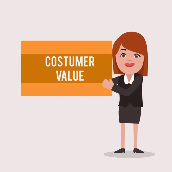 Testo calligrafico Costumer Value. Concetto significato Importo dei benefici che i clienti ottengono dall'acquisto di prodotti — Foto Stock