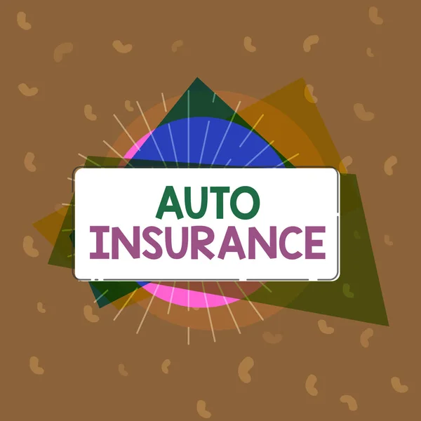 Escritura a mano conceptual que muestra Auto Insurance. Texto de la foto comercial Protección contra pérdidas financieras en caso de accidente —  Fotos de Stock