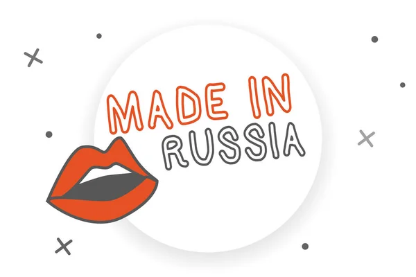 写笔记显示在俄国。商业照片展示的产品或在俄罗斯制造的东西 — 图库照片