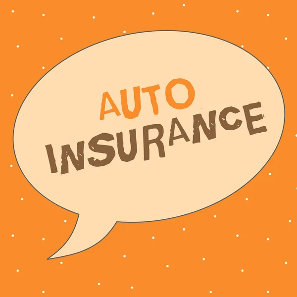 Writing note showing Auto Insurance. Business photo showcasing Protection against financial loss in case of accident
