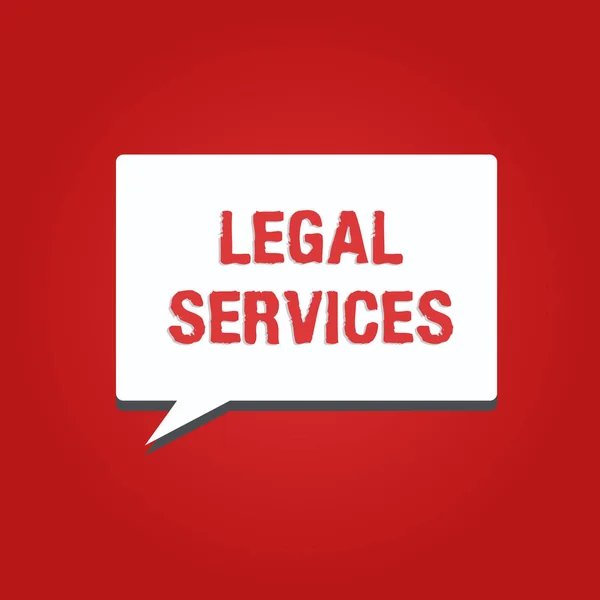 Conceptueel handschrift met juridische diensten. Business photo showcasing Toegang tot de rechter Rechtsgelijkheid — Stockfoto
