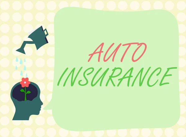 Escritura a mano conceptual que muestra Auto Insurance. Muestra de fotos de negocios Protección contra pérdidas financieras en caso de accidente —  Fotos de Stock