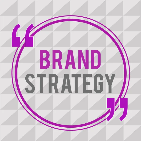 상품명은 브랜드 전략 (Brand Strategy) 이 다. Business photo text Long term marketing support for a product Marketing — 스톡 사진