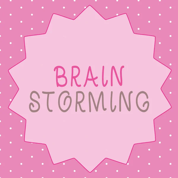 Un biglietto che mostra Brain Storming. Business photo showcase Stimolare il pensiero creativo Sviluppare nuove idee Discussione — Foto Stock