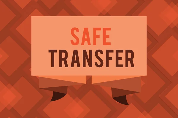 Conceptual hand writing showing Safe Transfer. Business photo text Wire Transfers electronically Not paper based Transaction