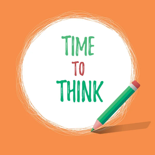 Escrevendo uma nota mostrando Time To Think. Exibição de fotos de negócios Reconsidere algumas coisas Tempo de reflexão Momento para refletir — Fotografia de Stock