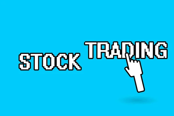 Scrittura concettuale mano che mostra Stock Trading. Business photo showcase Comprare e vendere valori mobiliari elettronicamente sul piano Exchange — Foto Stock