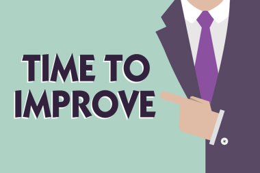 Geliştirmek zaman için gösterilen metin işareti. Kendini geliştirmek için birisine kavramsal fotoğraf çalışma zor dersler