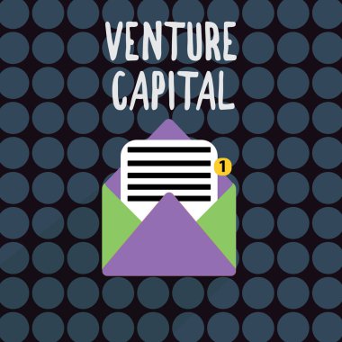 Venture Capital 'ı gösteren bir mesaj. Firmalar tarafından sağlanan kavramsal fotoğraf finansmanı