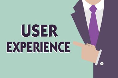 Kullanıcı Deneyimini gösteren metin işareti. Web sitesi kullanan kavramsal fotoğraf. Özellikle kullanmanın ne kadar hoş olduğu açısından.