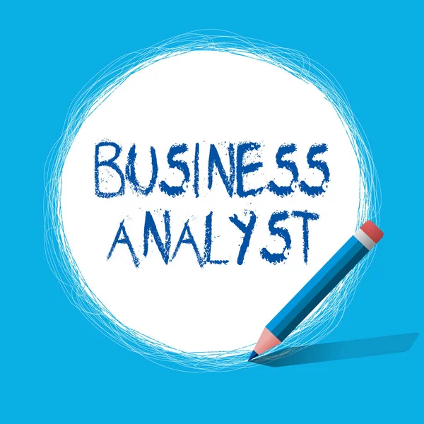 Signo de texto que muestra a Business Analyst. Foto conceptual alguien que analiza gran organización o dominio del sitio web —  Fotos de Stock