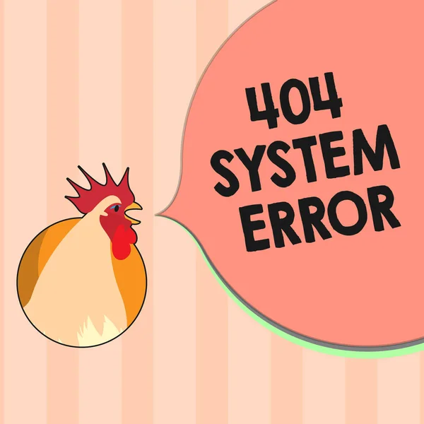 Text sign showing 404 System Error. Conceptual photo message appears when website is down and cant be reached.