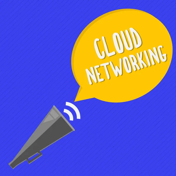 Handschrift tekst Cloud Networking. Begrippenbetekenis is term die de toegang tot netwerkbronnen beschrijft — Stockfoto