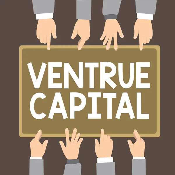 Ventrue の首都を示すテキスト記号。資金調達の概念的な写真を小さな早期のもの企業によって提供されます。 — ストック写真