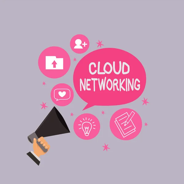 Tekst schrijven Cloud Networking. Bedrijfsconcept voor het beschrijven van de toegang tot netwerkbronnen — Stockfoto