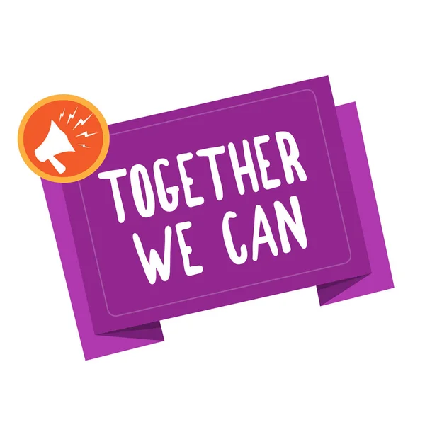 Почерк написания текста "Вместе мы можем". Концепция, означающая единство, может сделать все возможным — стоковое фото