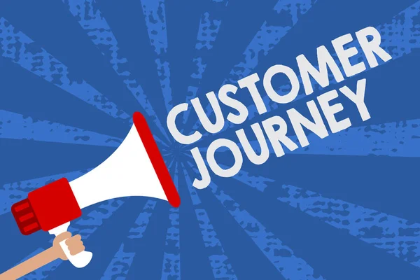 Testo Calligrafico Customer Journey Concetto Che Significa Prodotto Interazione Tra — Foto Stock